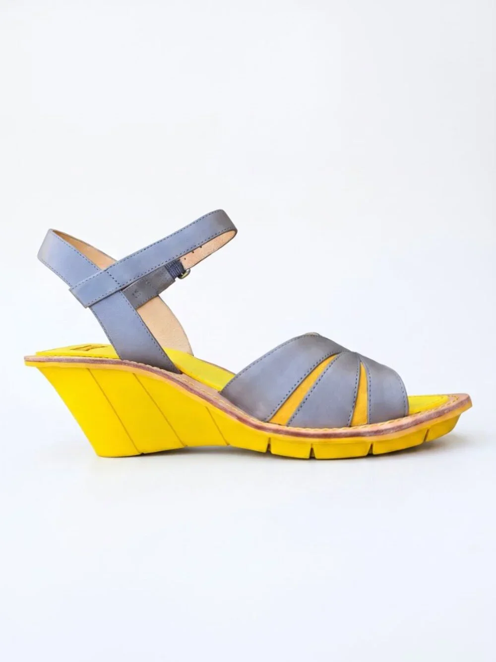 Camper Filippa Low Leather Colorblock Wedge Sandals EU 40 US 10 NIB